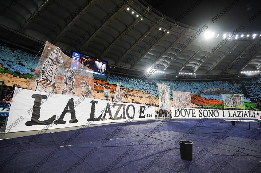 Foto IPP/Cavaliere Emiliano. Roma 13/04/2025. Calcio Campionato Serie A 2024-2025. Lazio - Roma. Nella foto: la coreografia della Lazio. Italy Photo Press - World Copyright LAZIO ROME-AS ROME (1-1) 