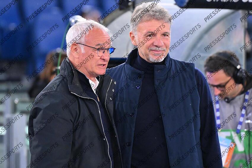 Foto IPP/Luciano Adriani Roma 13/04/2025 Campionato di calcio Serie A Tim 2024-2025 Lazio vs Roma Nella foto: Claudio Ranieri e Marco Baroni Italy Photo Press - World Copyright LAZIO ROME-AS ROME (1-1) 