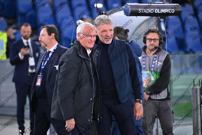 Foto IPP/Luciano Adriani Roma 13/04/2025 Campionato di calcio Serie A Tim 2024-2025 Lazio vs Roma Nella foto: Claudio Ranieri e Marco Baroni Italy Photo Press - World Copyright LAZIO ROME-AS ROME (1-1) 