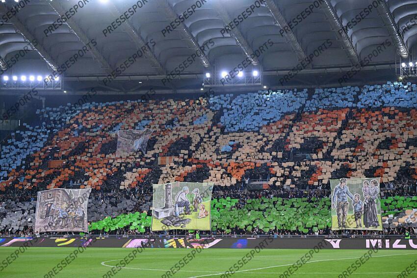 Foto IPP/Luciano Adriani Roma 13/04/2025 Campionato di calcio Serie A Tim 2024-2025 Lazio vs Roma Nella foto: coreografia lazio Italy Photo Press - World Copyright LAZIO ROME-AS ROME (1-1) 