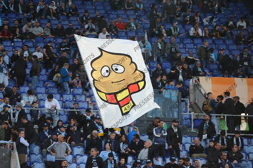 Foto IPP/Cavaliere Emiliano. Roma 13/04/2025. Calcio Campionato Serie A 2024-2025. Lazio - Roma. Nella foto: striscione. Italy Photo Press - World Copyright LAZIO ROME-AS ROME (1-1) 