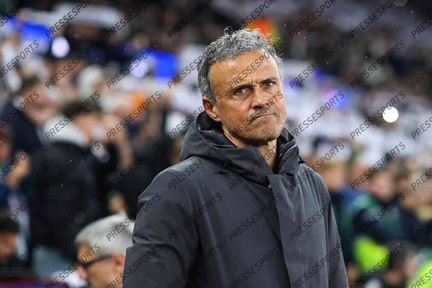 15 April 2025, Aston - Champions League Football, Quarter-Final, Second Leg - Aston Villa v Paris Saint-Germain - PSG head coach Luis Enrique - Photo: Charlotte Wilson / Offside. ASTON VILLA-PSG (3-2) 