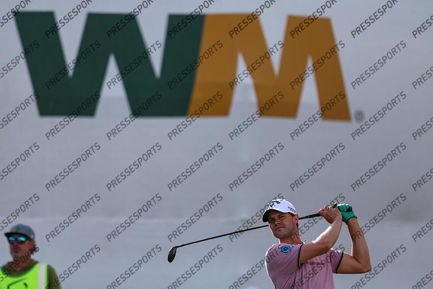 Feb 8, 2025; Scottsdale, Arizona, USA; Thomas Detry of Belgium hits his ball off of the tee at the 17th hole during the third round of the WM Phoenix Open golf tournament. Mandatory Credit: Aryanna Frank-Imagn Images PGA: WM Phoenix Open - Third Round 