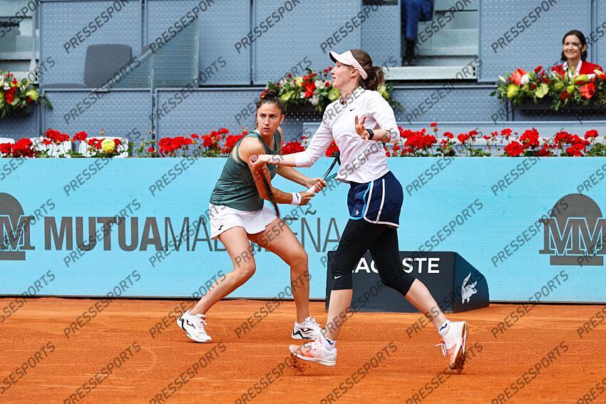 Cristina Bucsa (ESP), MAY 5, 2024 - Tennis : Cristina Bucsa during Doubles final match against Barbora Krejcikova and Laura Siegemund on the WTA 1000 tournaments Mutua Madrid Open tennis tournament at the Caja Magica in Madrid, Spain. (Photo by Mutsu Kawamori/AFLO) MUTUA MADRID OPEN 