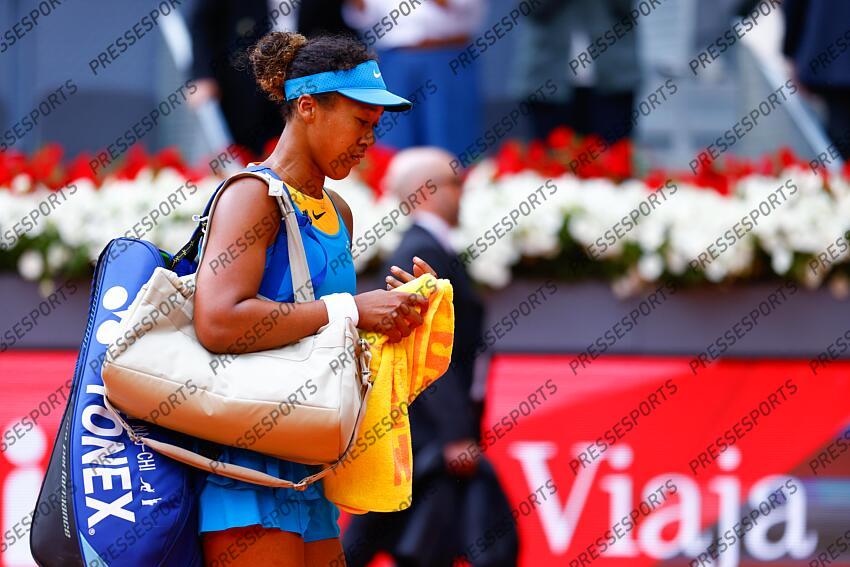 Naomi Osaka of Japan reacts after loses against Lucia Bronzetti of Italy during the Mutua Madrid Open 2025, ATP Masters 1000 and WTA 1000, tennis tournament celebrated at Caja Magica on April 22, 2025 in Madrid, Spain. OPEN DE MADRID 