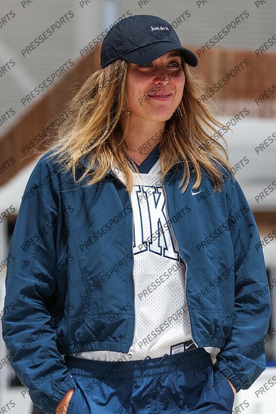 Paula Badosa of Spain looks on during the Media Day during the Mutua Madrid Open 2025, ATP Masters 1000 and WTA 1000, tennis tournament celebrated at Caja Magica on April 22, 2025 in Madrid, Spain. OPEN DE MADRID 