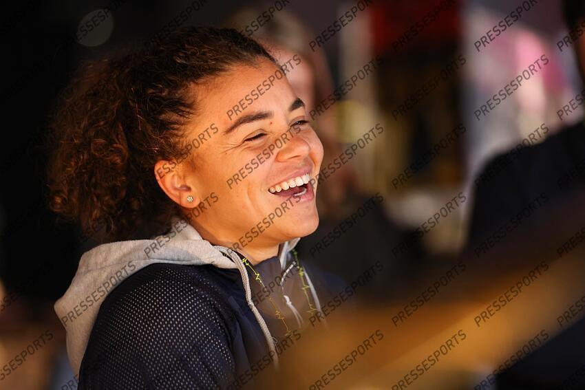 Jasmine Paolini of Italy attends her press conference during the Media Day during the Mutua Madrid Open 2025, ATP Masters 1000 and WTA 1000, tennis tournament celebrated at Caja Magica on April 22, 2025 in Madrid, Spain. OPEN DE MADRID 