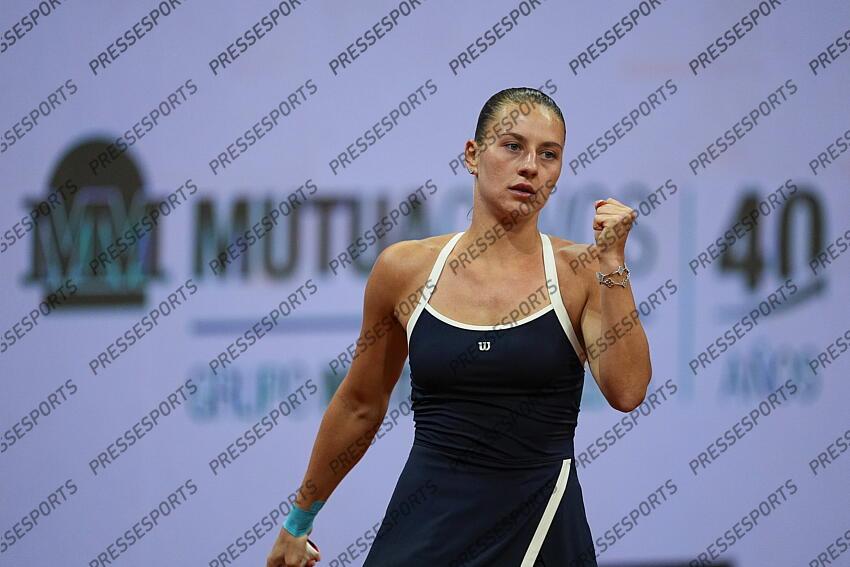 Marta Kostiuk of Ukraine reacts against Anastasiya Potapova of Russia during the Mutua Madrid Open 2025, ATP Masters 1000 and WTA 1000 tennis tournament, celebrated at Caja Magica on April 29, 2025 in Madrid, Spain. Mutua Madrid Open 2025 - Day 9 