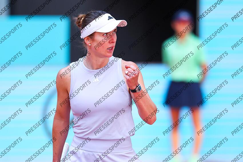 Elina Svitolina of Ukraine celebrates a point against Maria Sakkari of Greece during the Mutua Madrid Open 2025, ATP Masters 1000 and WTA 1000 tennis tournament, celebrated at Caja Magica on April 29, 2025 in Madrid, Spain. Mutua Madrid Open 2025 - Day 9 