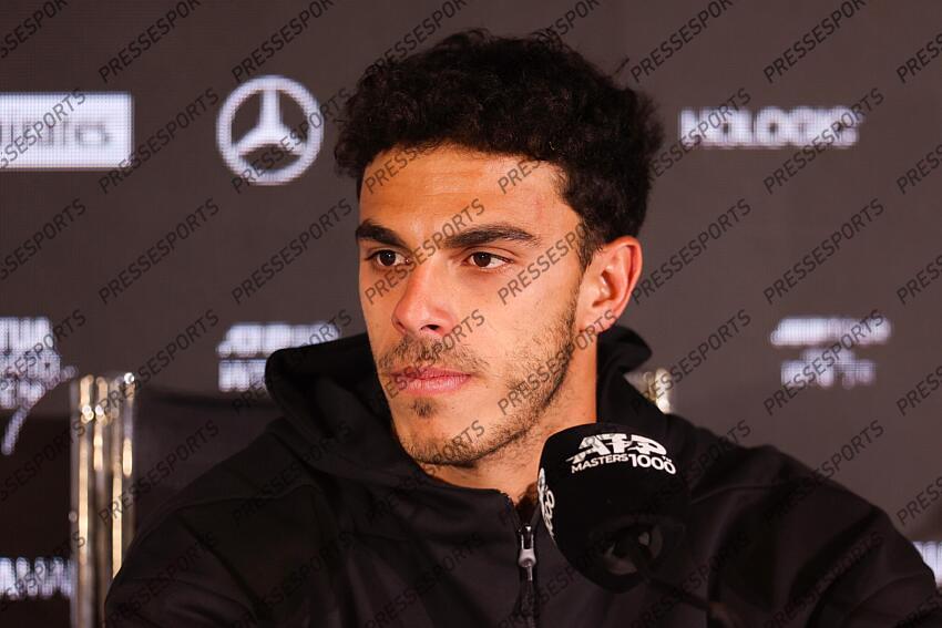 Francisco Cerundolo of Argentina attends his press conference during the Mutua Madrid Open 2025, ATP Masters 1000 and WTA 1000 tennis tournament, celebrated at Caja Magica on April 29, 2025 in Madrid, Spain. Mutua Madrid Open 2025 - Day 9 