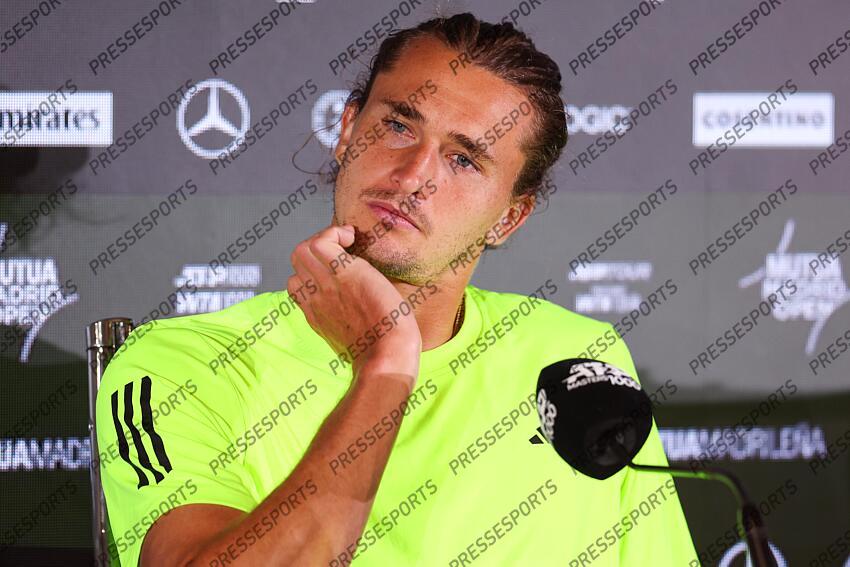 Alexander Zverev of Germany attends his press conference during the Mutua Madrid Open 2025, ATP Masters 1000 and WTA 1000 tennis tournament, celebrated at Caja Magica on April 29, 2025 in Madrid, Spain. Mutua Madrid Open 2025 - Day 9 