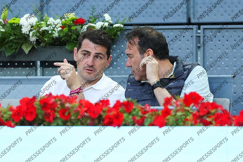 Iker Casillas, former player, looks on during the match between Peyton Stearns of USA and Aryna Sabalenka of Belarus during the Mutua Madrid Open 2025, ATP Masters 1000 and WTA 1000 tennis tournament, celebrated at Caja Magica on April 29, 2025 in Madrid, Spain. Mutua Madrid Open 2025 - Day 9 