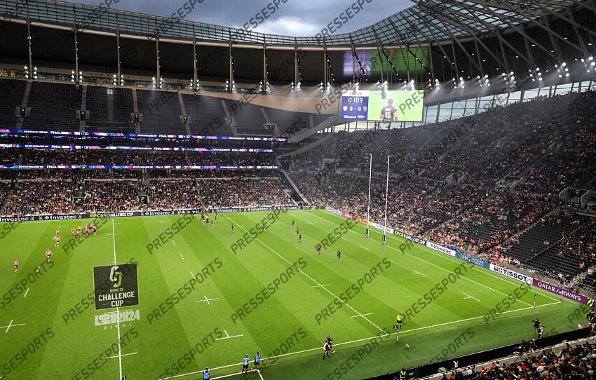 European Rugby Challenge Cup Final, Tottenham Hotspur Stadium, London, England 24/5/2024 Gloucester Rugby vs Hollywoodbets Sharks A view of the game Mandatory Credit ©INPHO/Laszlo Geczo GLOUCESTER-SHARKS (22-36) 
