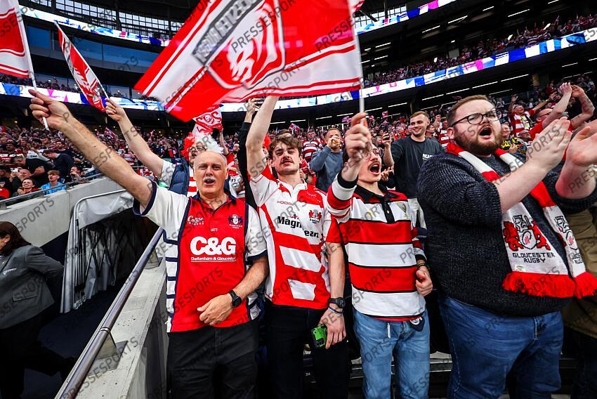 European Rugby Challenge Cup Final, Tottenham Hotspur Stadium, London, England 24/5/2024 Gloucester Rugby vs Hollywoodbets Sharks Gloucester fans Mandatory Credit ©INPHO/Billy Stickland GLOUCESTER-SHARKS (22-36) 