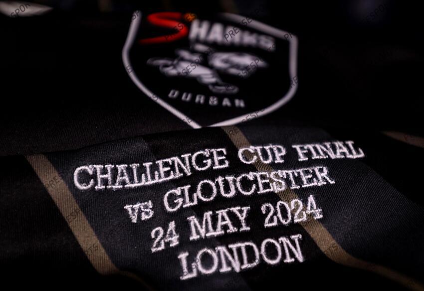 European Rugby Challenge Cup Final, Tottenham Hotspur Stadium, London, England 24/5/2024 Gloucester Rugby vs Hollywoodbets Sharks A view of a Hollywoodbets Sharks jersey ahead of the game Mandatory Credit ©INPHO/Dan Sheridan GLOUCESTER-SHARKS (22-36) 