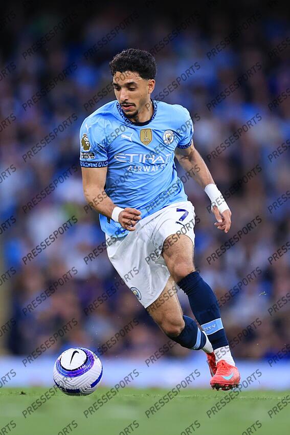2nd May 2025 - Premier League - Manchester City v Wolverhampton Wanderers - Omar Marmoush of Manchester City - Photo: Simon Stacpoole / Offside. MANCHESTER CITY-WOLVERHAMPTON WANDERERS (1-0) 