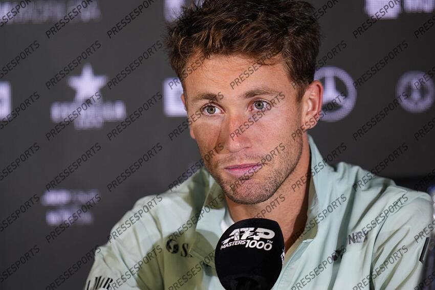 Casper Ruud of Norway attends his press conference after winning against Jack Draper of Great Britain during the Men Singles Final of Mutua Madrid Open 2025 - ATP Masters 1000 celebrated at Caja Magica on May 04, 2025 in Madrid, Spain. FINALE DRAPER/RUUD 