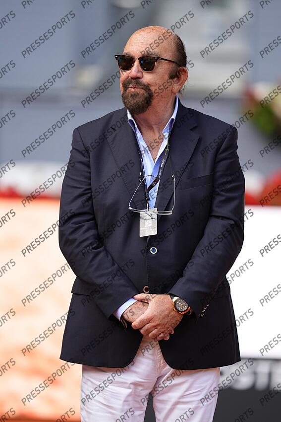 Miguel Diaz Roman is seen during the trophy ceremony after the Men Double’s Final of Mutua Madrid Open 2025 - ATP Masters 1000 celebrated at Caja Magica on May 03, 2025 in Madrid, Spain. FINALE MUTUA MADRID OPEN 
