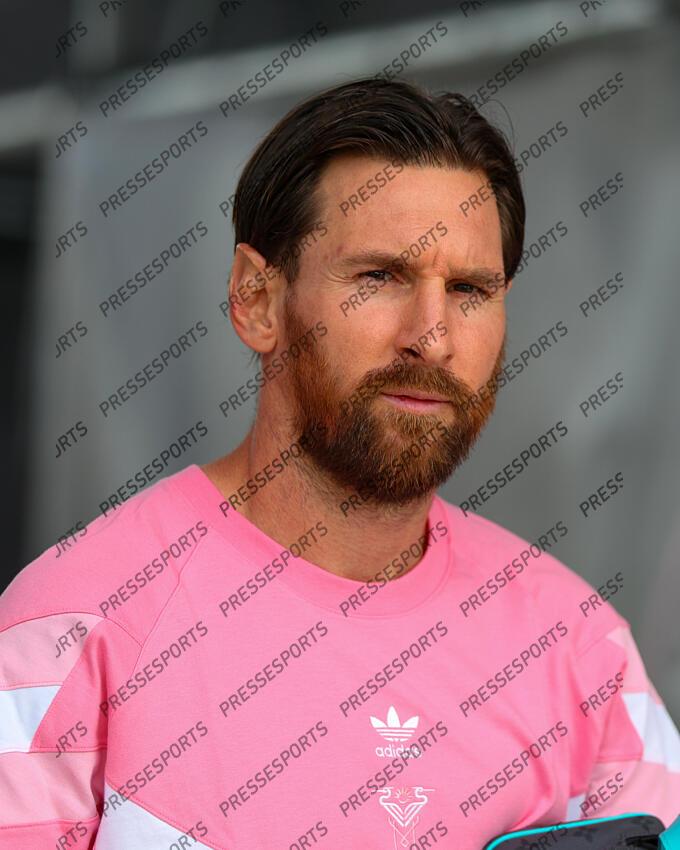 May 3, 2025; Fort Lauderdale, Florida, USA; Inter Miami CF forward Lionel Messi (10) arrives for a match against the New York Red Bulls at Chase Stadium. Mandatory Credit: Nathan Ray Seebeck-Imagn Images MLS: New York Red Bulls at Inter Miami CF 