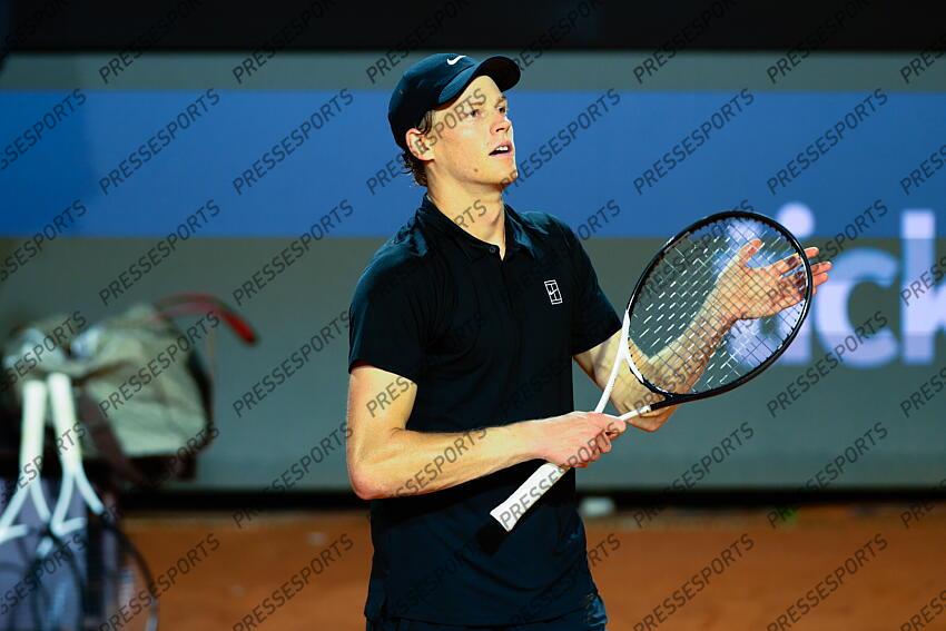 Foto IPP/Cavaliere Emiliano. Roma 13/05/2025. Tennis Internazionali d'Italia 2025. Nella foto: esulta Jannik Sinner. Italy Photo Press - World Copyright TOURNOI DE ROME 