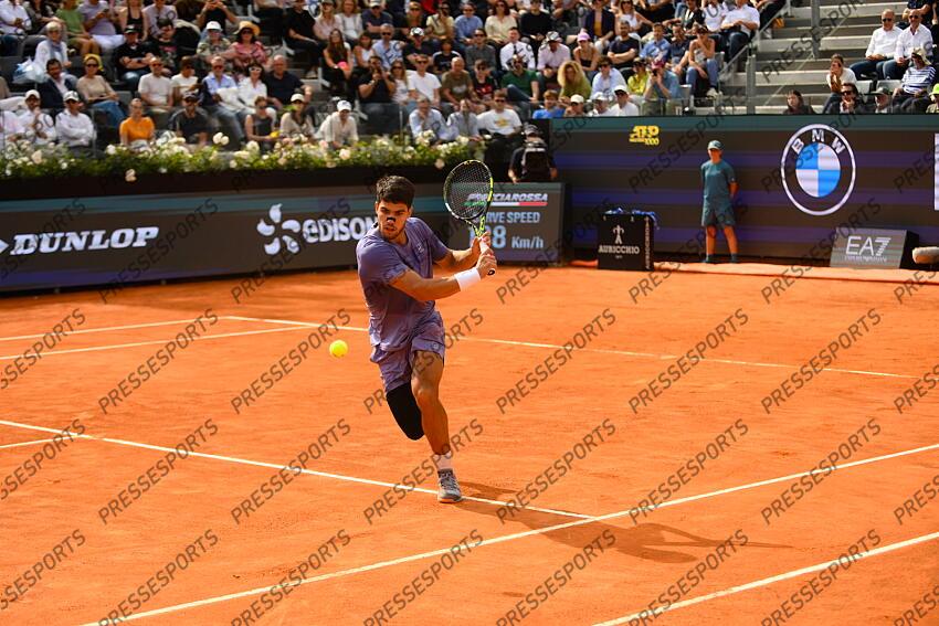 Foto IPP/Cavaliere Emiliano. Roma 14/05/2025. Tennis Internazionali d'Italia 2025. Nella foto: Carlos Alcaraz. Italy Photo Press - World Copyright TOURNOI DE ROME 