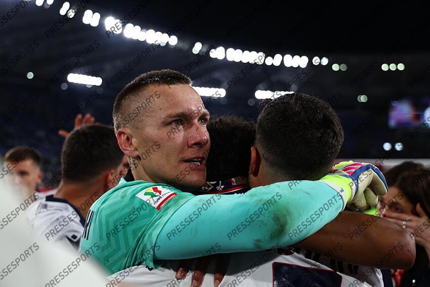 Lukasz Skorupski (Bologna) ; during the Italy Cup Final match between Milan 0-1 Bologna at Olympic Stadium on May 14, 2025 in Roma, Italy. FINALE AC MILAN-BOLOGNE (0-1) 