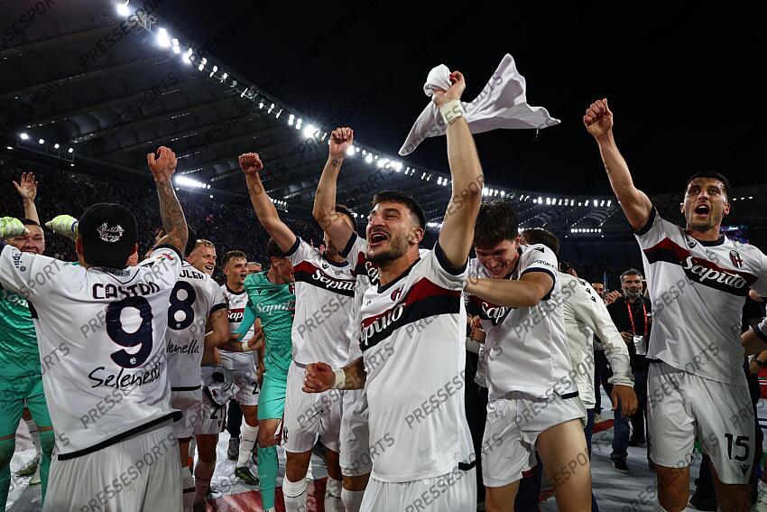 Final joy (Bologna) ; during the Italy Cup Final match between Milan 0-1 Bologna at Olympic Stadium on May 14, 2025 in Roma, Italy. FINALE AC MILAN-BOLOGNE (0-1) 