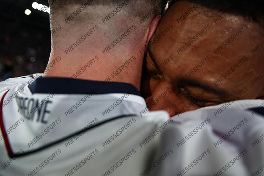 Dan Ndoye (Bologna) Lewis Ferguson (Bologna) ; during the Italy Cup Final match between Milan 0-1 Bologna at Olympic Stadium on May 14, 2025 in Roma, Italy. FINALE AC MILAN-BOLOGNE (0-1) 