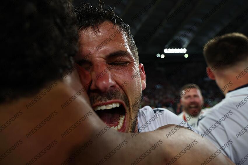 Remo Freuler (Bologna)Dan Ndoye (Bologna) ; during the Italy Cup Final match between Milan 0-1 Bologna at Olympic Stadium on May 14, 2025 in Roma, Italy. FINALE AC MILAN-BOLOGNE (0-1) 