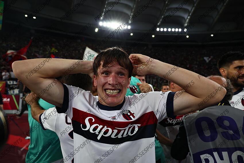 Giovanni Fabbian (Bologna) ; during the Italy Cup Final match between Milan 0-1 Bologna at Olympic Stadium on May 14, 2025 in Roma, Italy. FINALE AC MILAN-BOLOGNE (0-1) 
