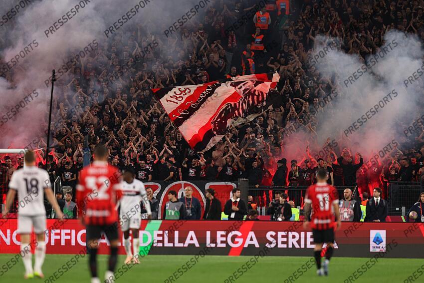 Supporters (Milan) ; during the Italy Cup Final match between Milan 0-1 Bologna at Olympic Stadium on May 14, 2025 in Roma, Italy. FINALE AC MILAN-BOLOGNE (0-1) 