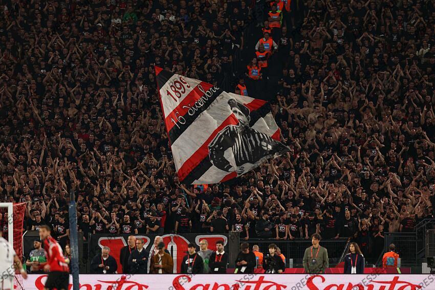 Supporters (Milan) ; during the Italy Cup Final match between Milan 0-1 Bologna at Olympic Stadium on May 14, 2025 in Roma, Italy. FINALE AC MILAN-BOLOGNE (0-1) 