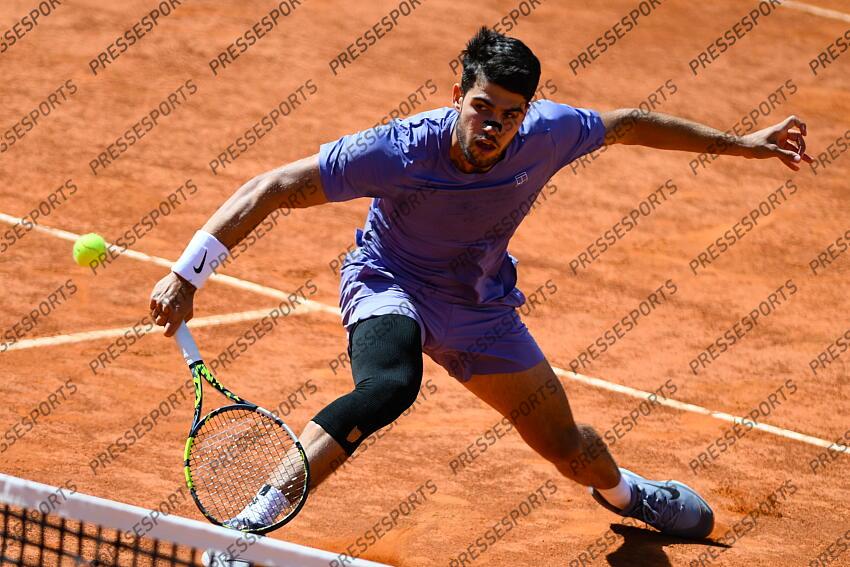 Foto IPP/Cavaliere Emiliano. Roma 16/05/2025. Tennis Internazionali d'Italia 2025. Nella foto: Carlos Alcaraz. Italy Photo Press - World Copyright TOURNOI DE ROME 