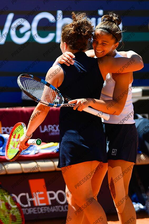 Foto IPP/Cavaliere Emiliano. Roma 16/05/2025. Tennis Internazionali d'Italia 2025. Nella foto: esultano Sara Errani e Jasmine Paolini. Italy Photo Press - World Copyright TOURNOI DE ROME 