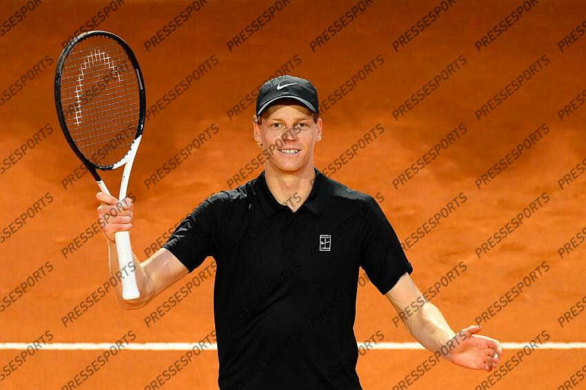 Foto IPP/Cavaliere Emiliano. Roma 15/05/2025. Tennis Internazionali d'Italia 2025. Nella foto: esulta Jannik Sinner. Italy Photo Press - World Copyright TOURNOI DE ROME 