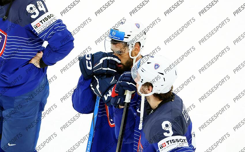 Deception France defaite relegation Pierre-Edouard Bellemare #41 Alexandre Texier #9 FRANCE-SLOVENIE (1-3) 