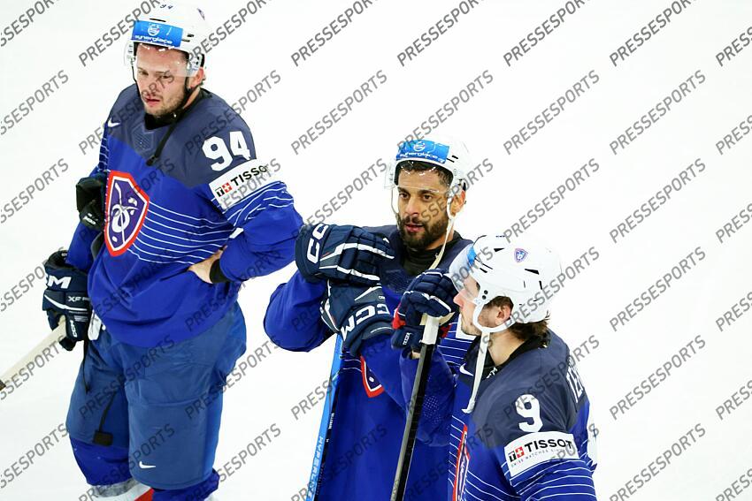 Deception France defaite relegation Pierre-Edouard Bellemare #41 Alexandre Texier #9 Tim Bozon #94 FRANCE-SLOVENIE (1-3) 