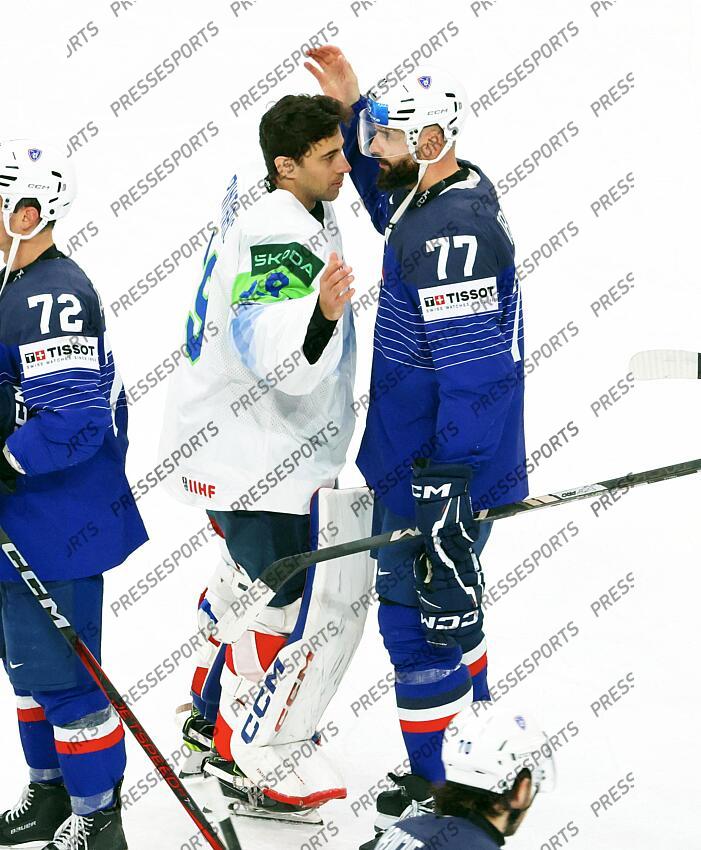 Deception France defaite relegation Sacha Treille #77 Matija Pintaric #69 FRANCE-SLOVENIE (1-3) 