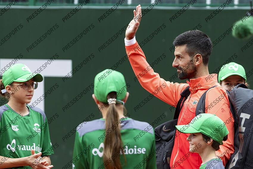 21.05.2025; Genf; Tennis ATP 250 - Geneva Open 2025; Eingang Novak Djokovic (SRB) (Pascal Muller/freshfocus) GENEVA OPEN tournoi de geneve 