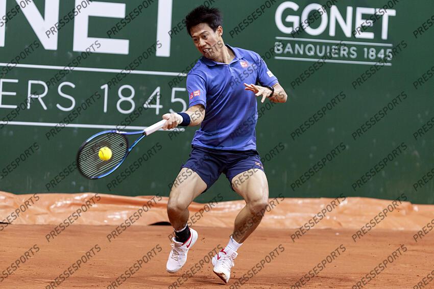20.05.2025; Genf; Tennis ATP 250 - Geneva Open 2025; Kei Nishikori (JPN) (Pascal Muller/freshfocus) GENEVA OPEN tournoi de geneve 