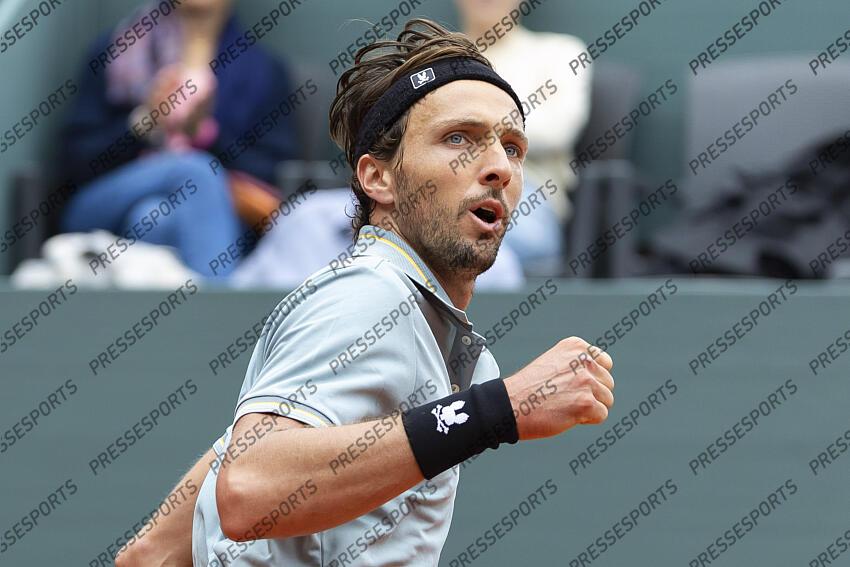 20.05.2025; Genf; Tennis ATP 250 - Geneva Open 2025; Arthur Rinderknech (FRA) jubelt (Pascal Muller/freshfocus) GENEVA OPEN tournoi de geneve 