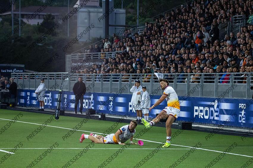 RUGBY / PRO D2 / BARRAGES / 22/05/2025 / PROVENCE RUGBY vs SOYAUX-ANGOULEME / Essai farissier (nathan), transformation MAY (jonny) AIX-EN-PROVENCE-SOYAUX-ANGOULEME (49-22) 