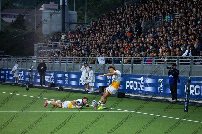 RUGBY / PRO D2 / BARRAGES / 22/05/2025 / PROVENCE RUGBY vs SOYAUX-ANGOULEME / Essai farissier (nathan), transformation MAY (jonny) AIX-EN-PROVENCE-SOYAUX-ANGOULEME (49-22) 