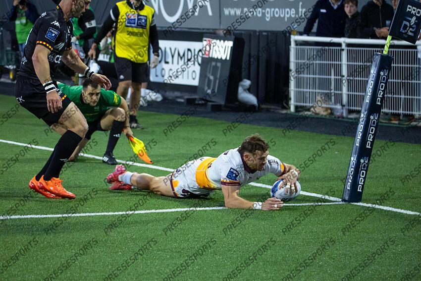 RUGBY / PRO D2 / BARRAGES / 22/05/2025 / PROVENCE RUGBY vs SOYAUX-ANGOULEME / Essai farissier (nathan) AIX-EN-PROVENCE-SOYAUX-ANGOULEME (49-22) 