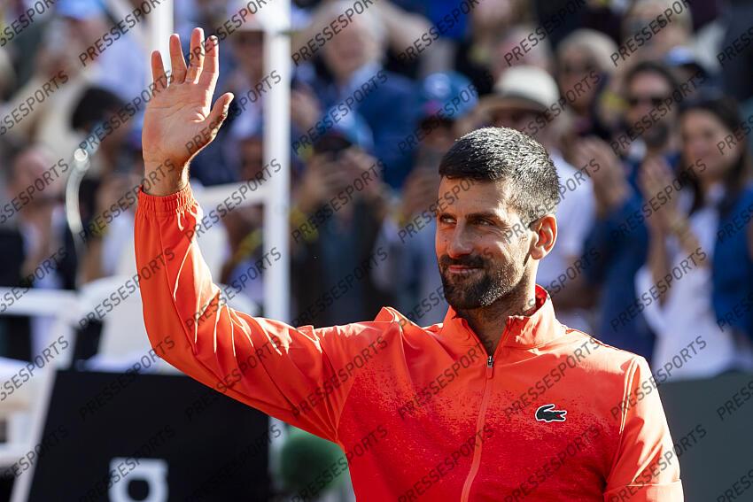 19.05.2025; Genf; Tennis ATP 250 - Geneva Open 2025 - Final; Novak Djokovic (SRB) jubelt nach dem Spiel (Pascal Muller/freshfocus) GENEVA OPEN FINALE 