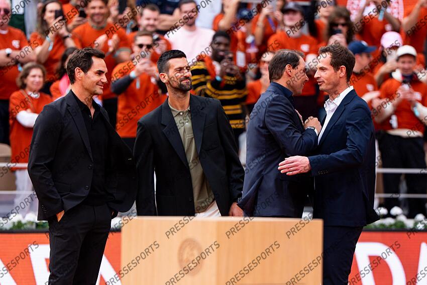 Rafael Nadal (ESP) hommage, Roger Federer (SUI) Novak Djokovic (SRB) Andy Murray (GBR) Céremonie d'hommage à Rafael Nadal HOMMAGE NADAL 