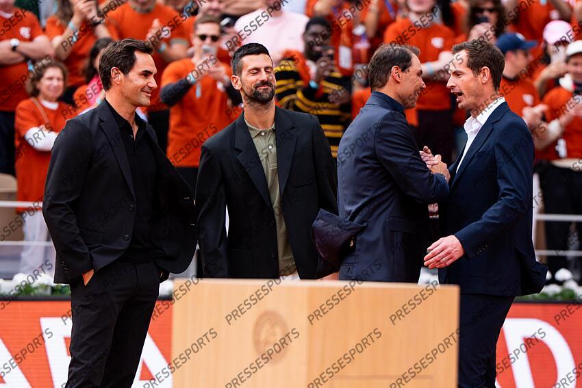 Rafael Nadal (ESP) hommage, Roger Federer (SUI) Novak Djokovic (SRB) Andy Murray (GBR) Céremonie d'hommage à Rafael Nadal HOMMAGE NADAL 