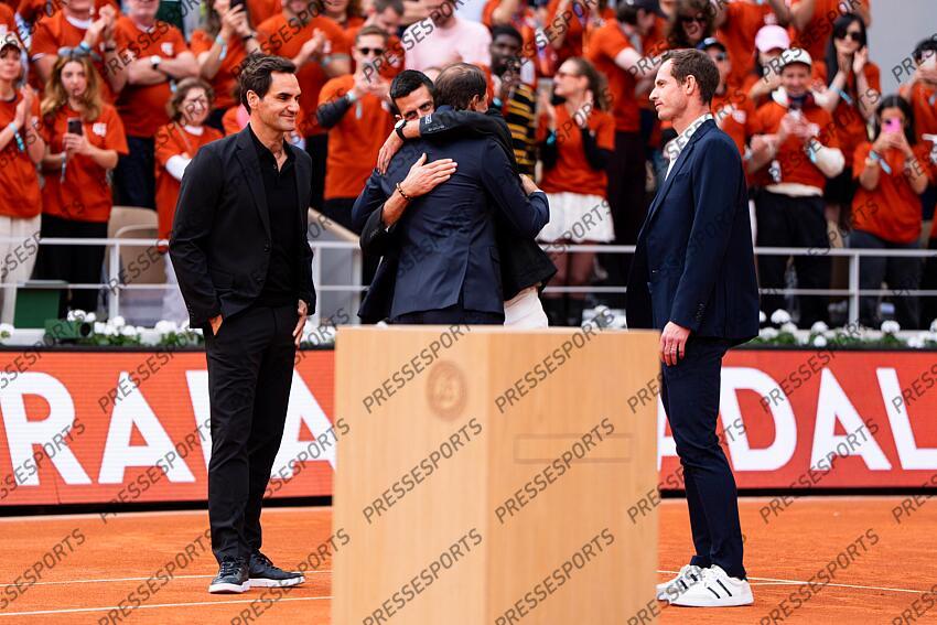 Rafael Nadal (ESP) hommage, Roger Federer (SUI) Novak Djokovic (SRB) Andy Murray (GBR) Céremonie d'hommage à Rafael Nadal HOMMAGE NADAL 
