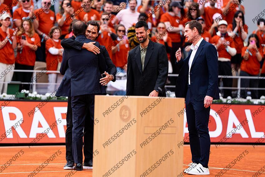 Rafael Nadal (ESP) hommage, Roger Federer (SUI) Novak Djokovic (SRB) Andy Murray (GBR) Céremonie d'hommage à Rafael Nadal HOMMAGE NADAL 