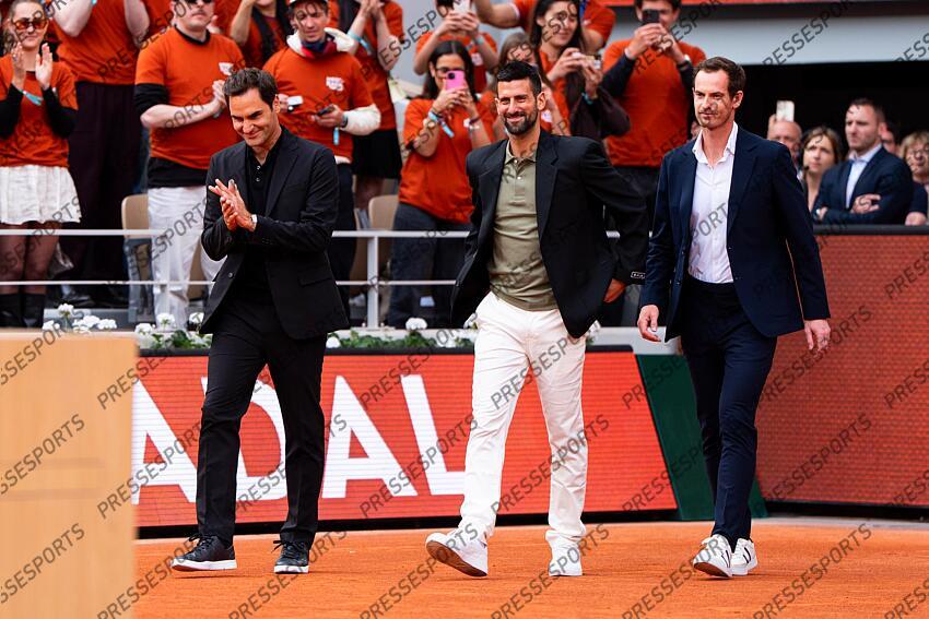 Rafael Nadal (ESP) hommage, Roger Federer (SUI) Novak Djokovic (SRB) Andy Murray (GBR) Céremonie d'hommage à Rafael Nadal HOMMAGE NADAL 